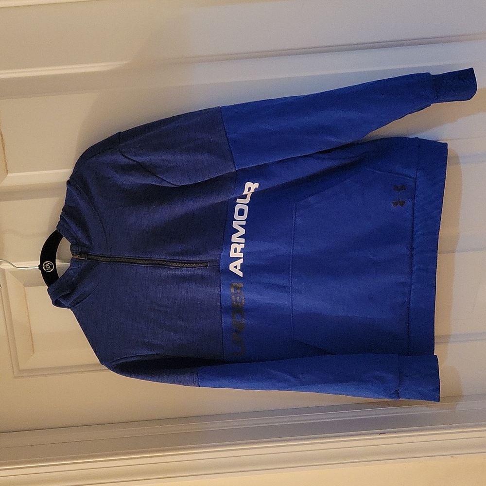 Under armour two tone blue one quarter zip hoodie extra large